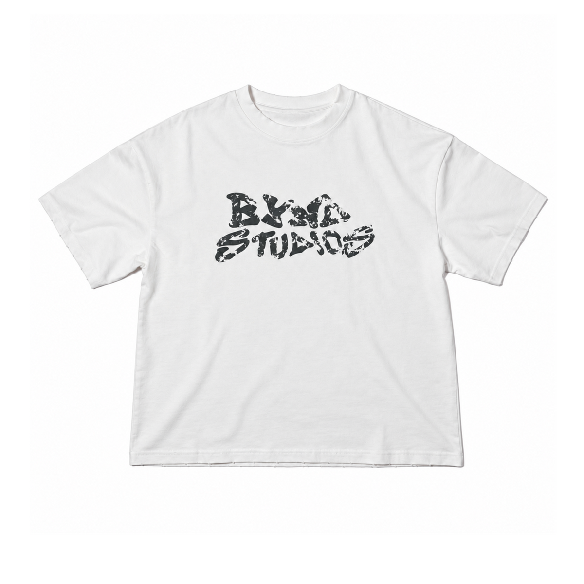 BYND STUDIOS T-shirt in ivory with BYND print, front